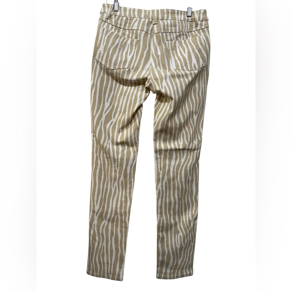 J. McLaughlin Women’s Lexi Jeans Light Khaki & Off-White Zebra Print Size 6 - Picture 2 of 8
